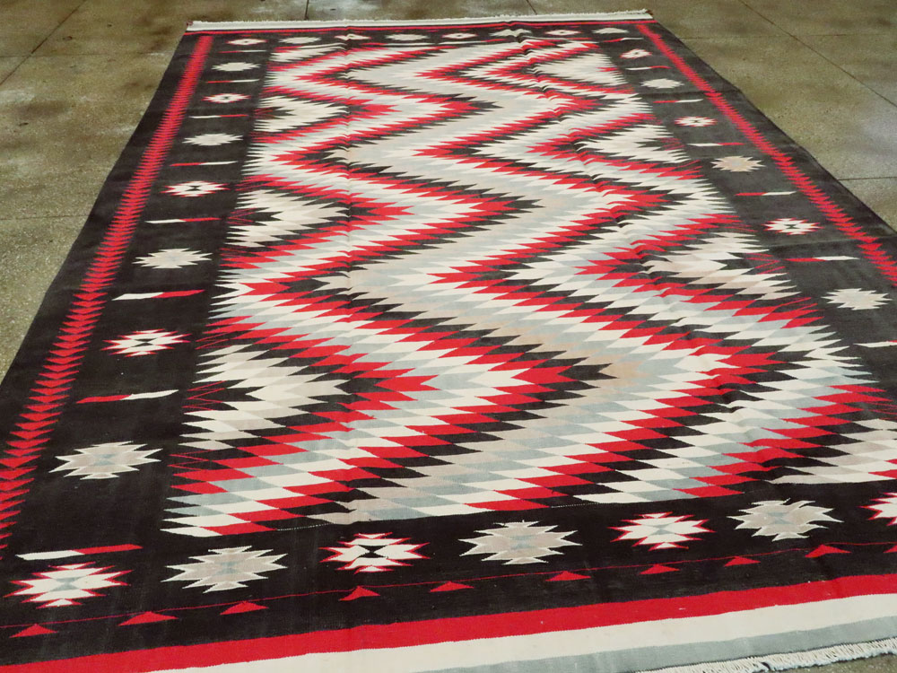 Vintage Indian Flat-weave Dhurrie Carpet, No.20550 - Gsblank