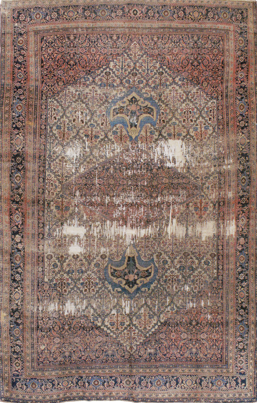 Antique Persian Bidjar Distressed Carpet, No.20569 - Gsblank