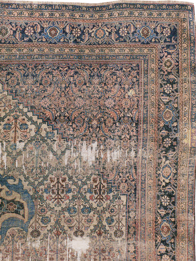 Antique Persian Bidjar Distressed Carpet, No.20569 - Gsblank