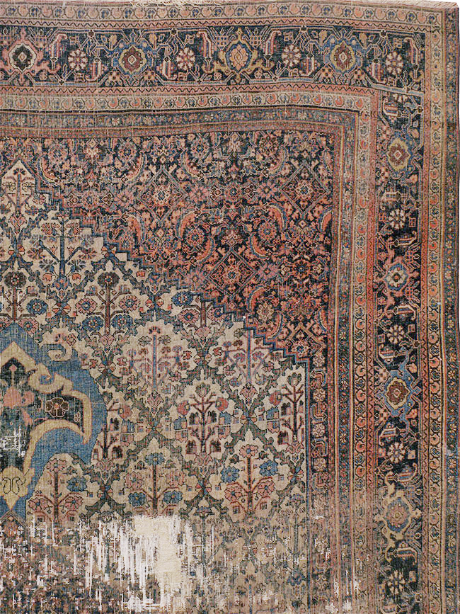 Antique Persian Bidjar Distressed Carpet, No.20569 - Gsblank
