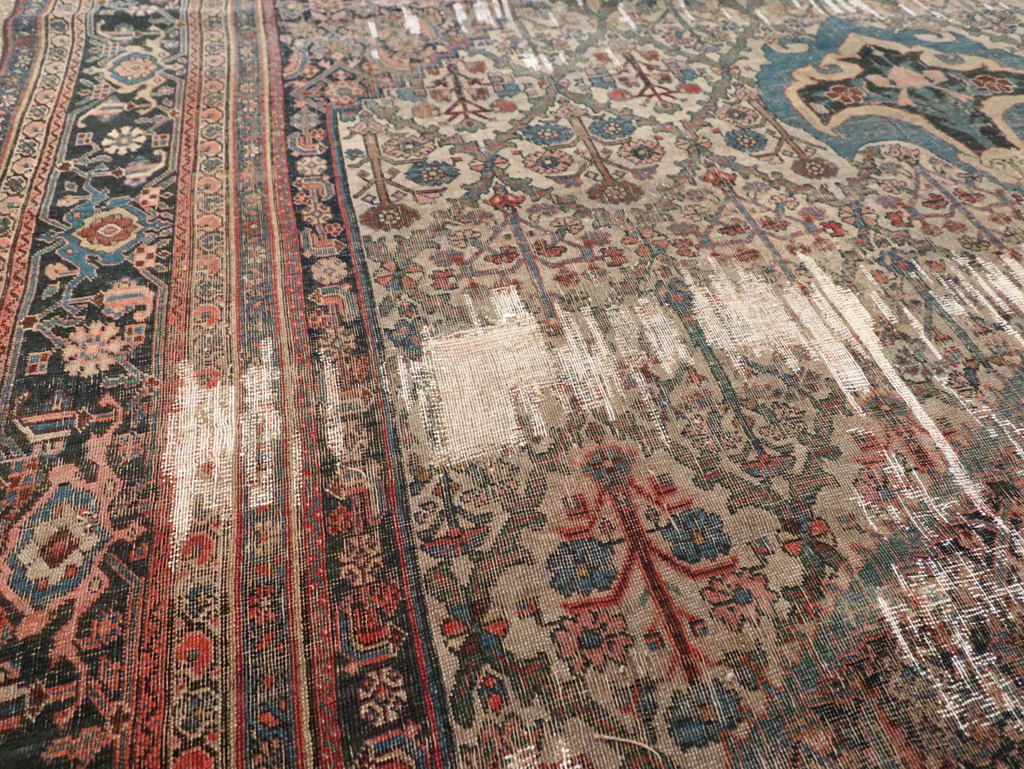 Antique Persian Bidjar Distressed Carpet, No.20569 - Gsblank