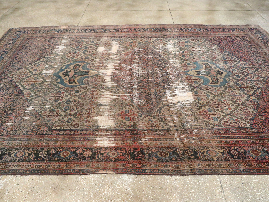 Antique Persian Bidjar Distressed Carpet, No.20569 - Gsblank
