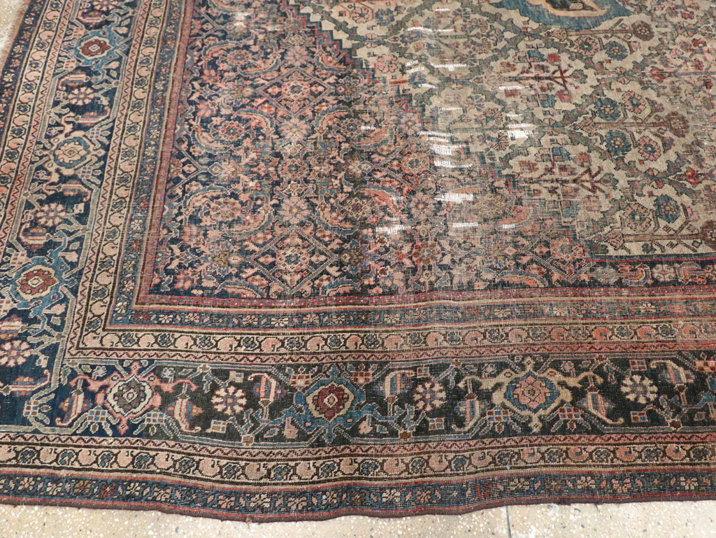 Antique Persian Bidjar Distressed Carpet, No.20569 - Gsblank