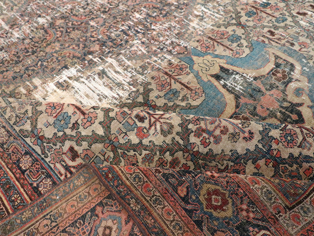Antique Persian Bidjar Distressed Carpet, No.20569 - Gsblank