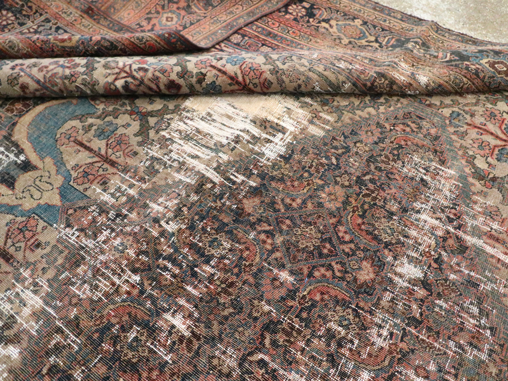 Antique Persian Bidjar Distressed Carpet, No.20569 - Gsblank