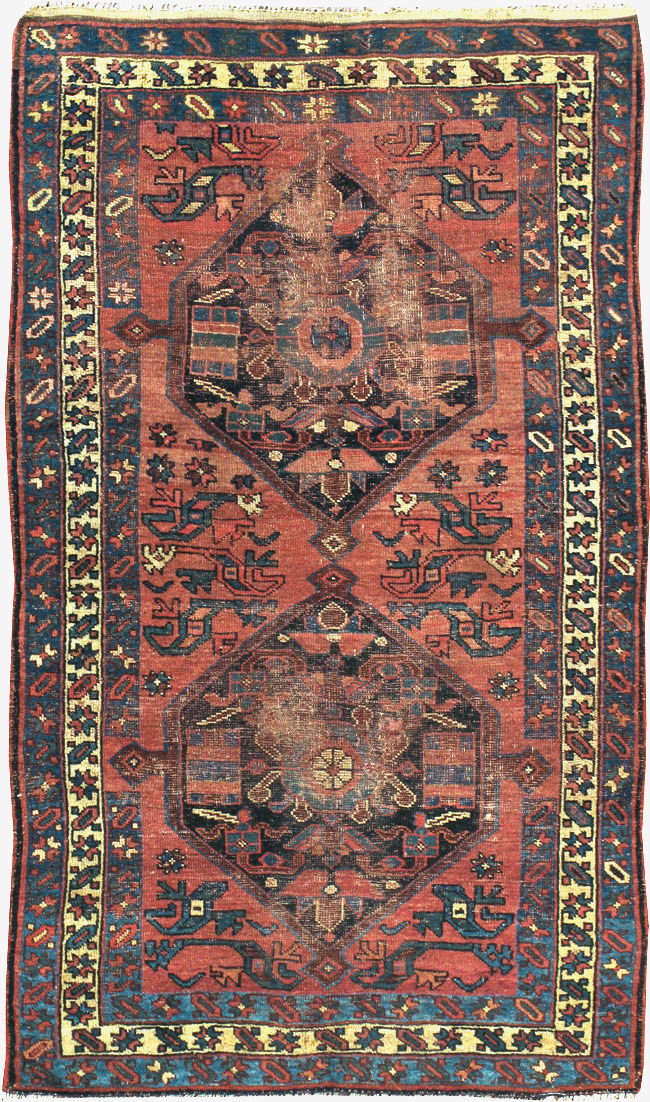 Antique Persian Kurdish Distressed Rug, No.20571 - Gsblank