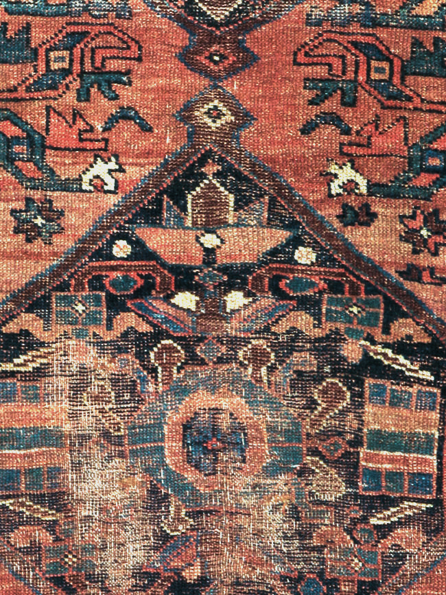 Antique Persian Kurdish Distressed Rug, No.20571 - Gsblank