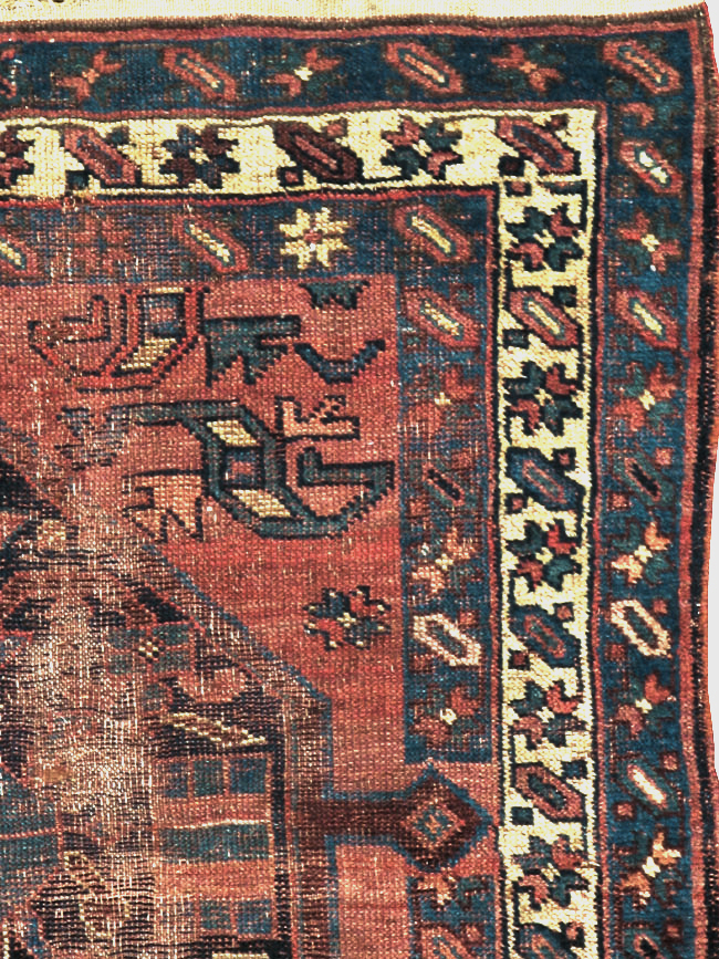 Antique Persian Kurdish Distressed Rug, No.20571 - Gsblank