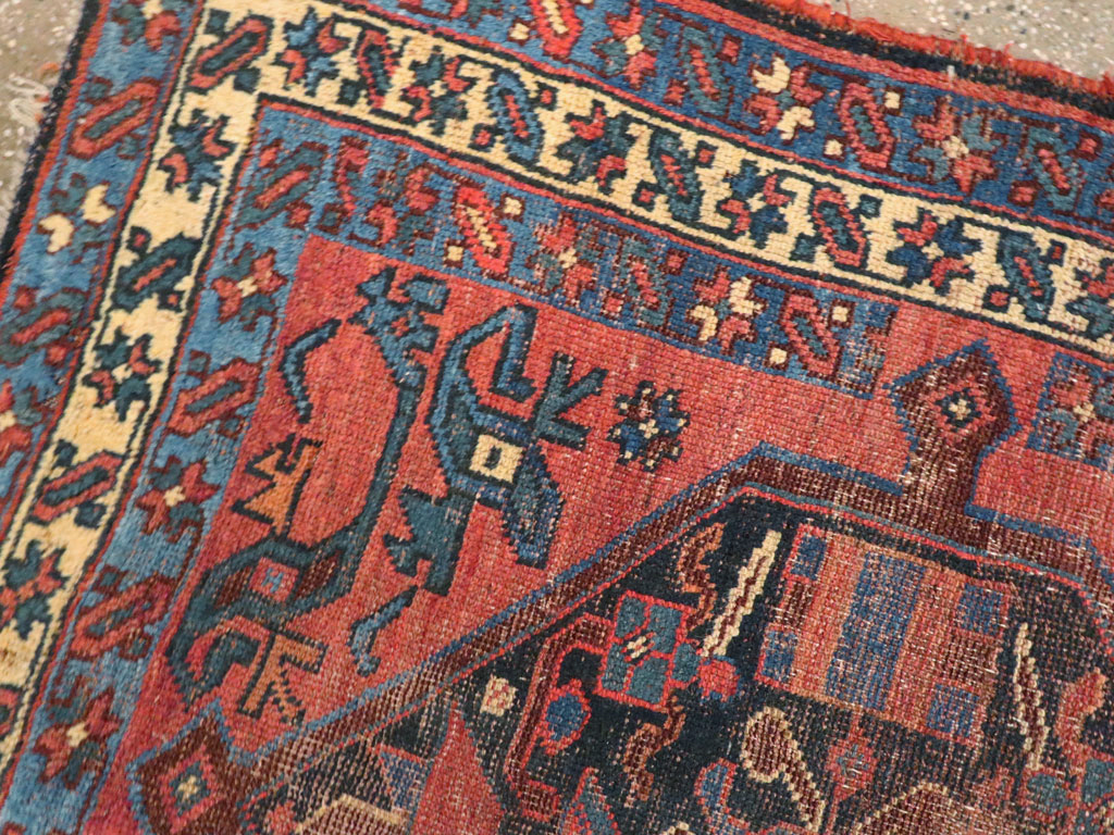 Antique Persian Kurdish Distressed Rug, No.20571 - Gsblank