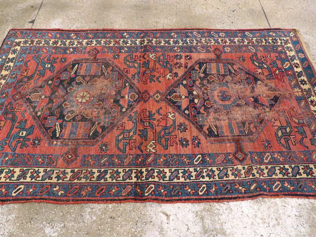 Antique Persian Kurdish Distressed Rug, No.20571 - Gsblank