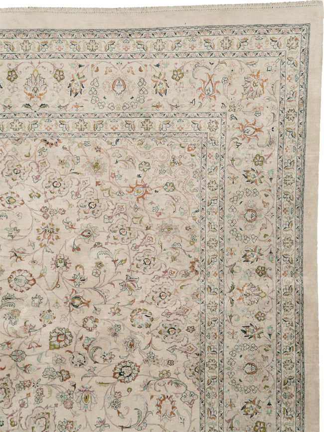 Vintage Persian Kashan Silk Carpet, No.20595 - Gsblank