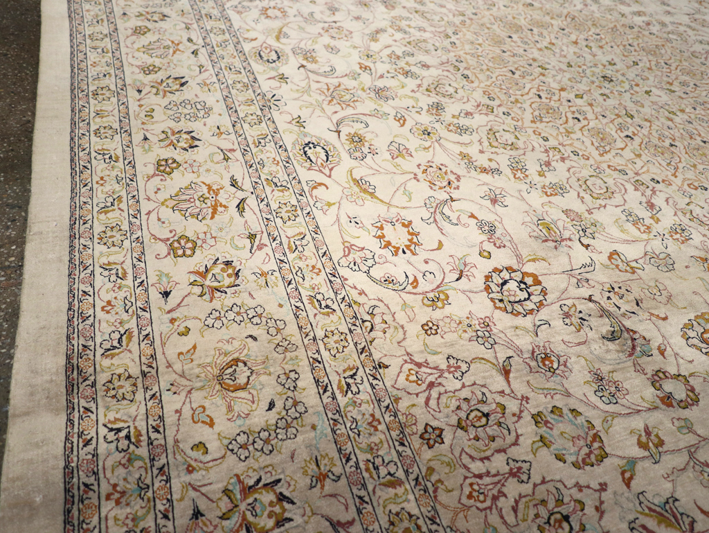 Vintage Persian Kashan Silk Carpet, No.20595 - Gsblank