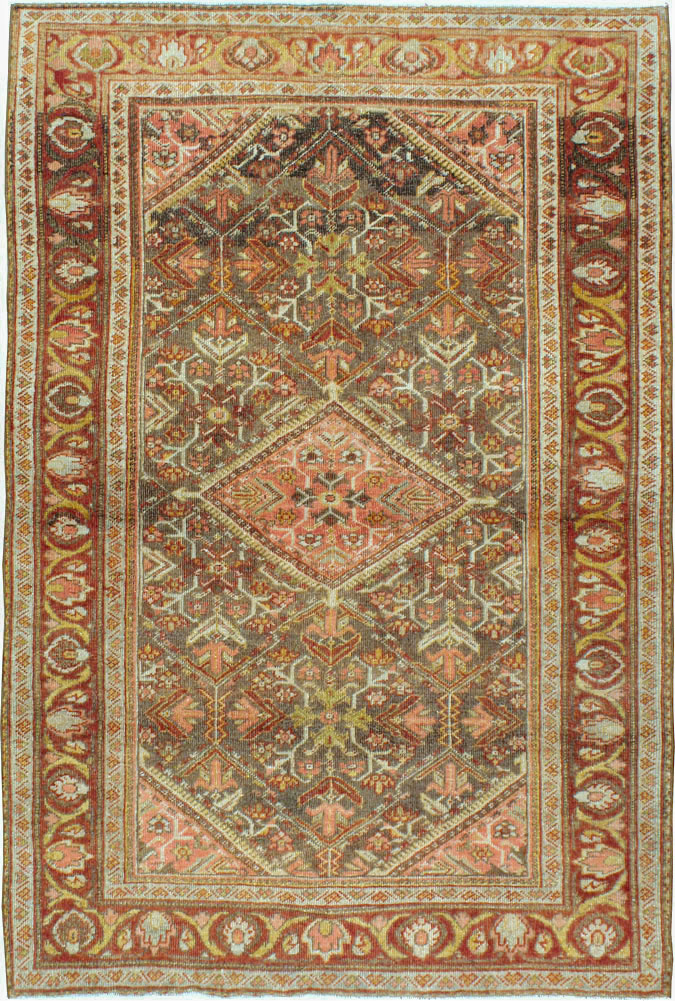 Vintage Persian Malayer Accent Rug, No.20703 - Gsblank