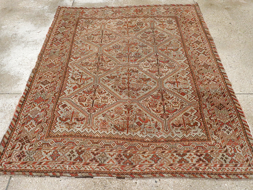 Antique Persian Shiraz Square Rug, No.20706 - Gsblank