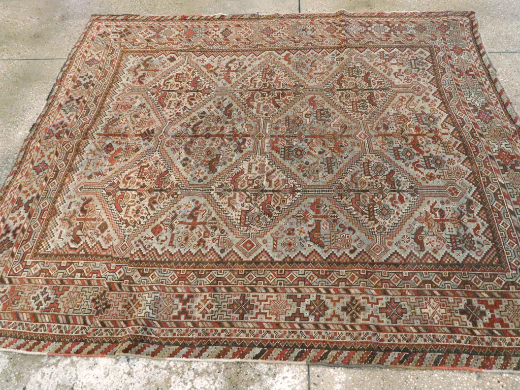 Antique Persian Shiraz Square Rug, No.20706 - Gsblank