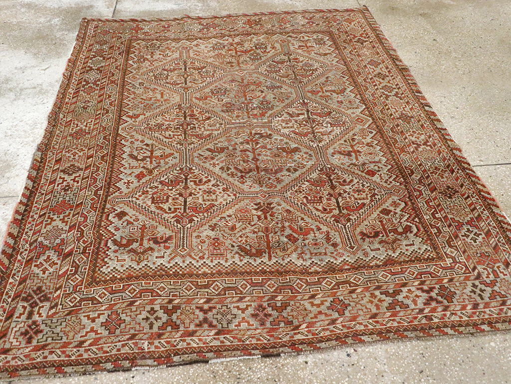 Antique Persian Shiraz Square Rug, No.20706 - Gsblank