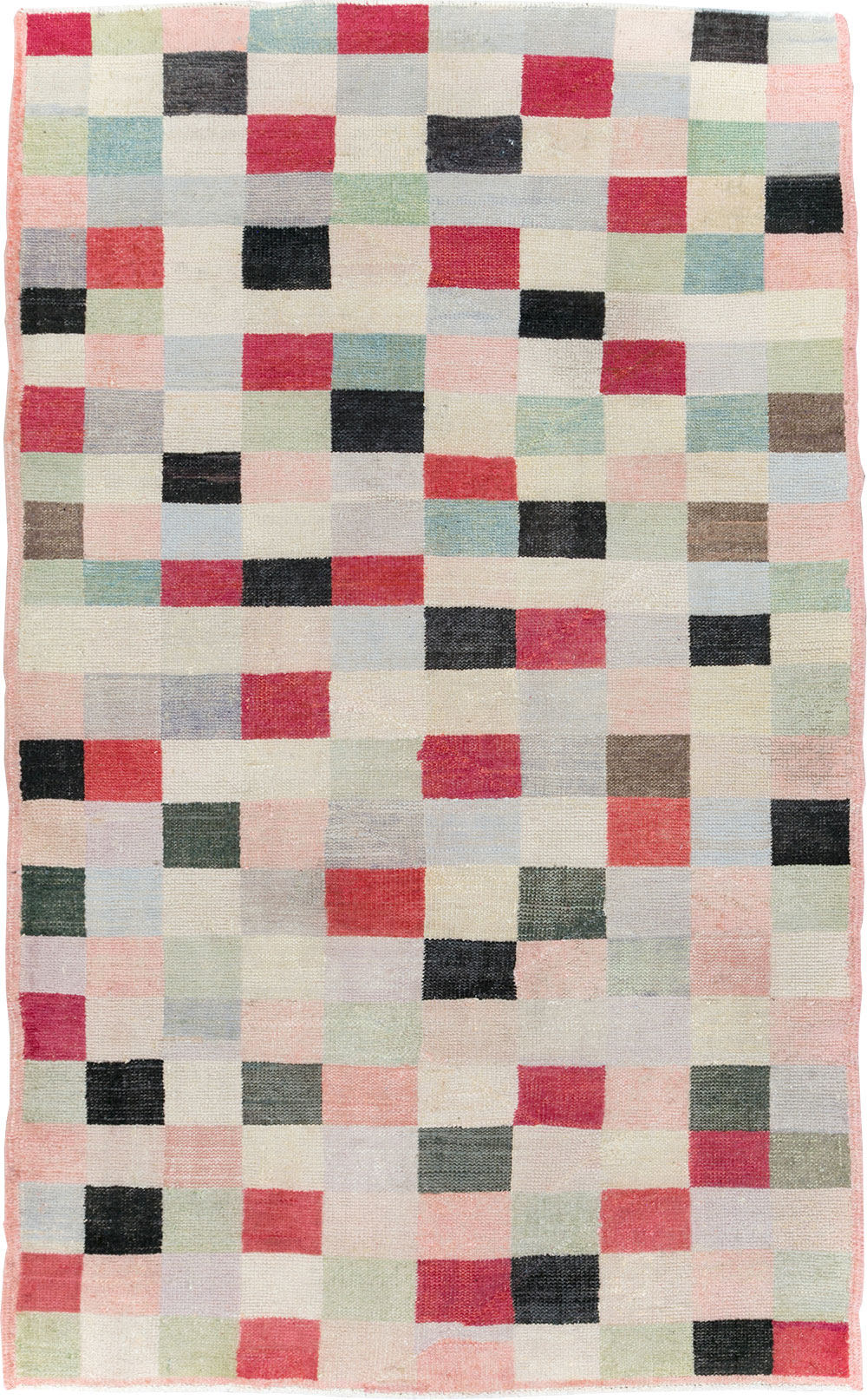 Vintage Turkish Art Deco Accent Carpet, No.20813 - Gsblank