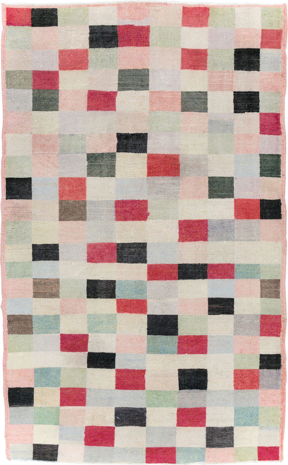 Vintage Turkish Art Deco Accent Carpet, No.20813 - Gsblank