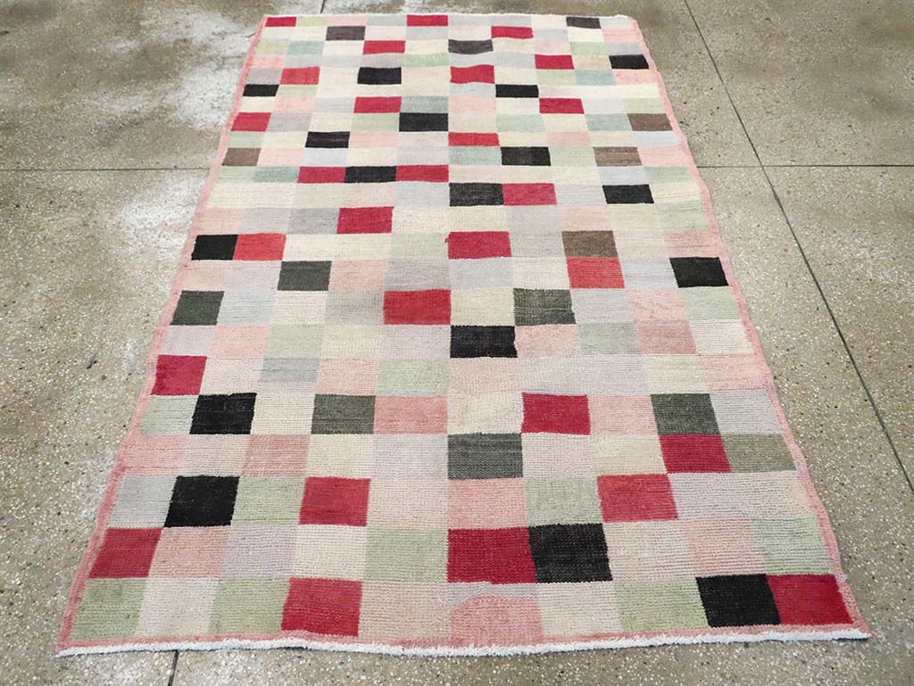Vintage Turkish Art Deco Accent Carpet, No.20813 - Gsblank