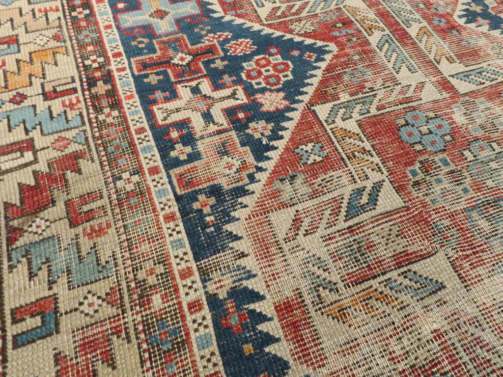 Antique Caucasian Kuba Distressed Rug, No.20859 - Gsblank