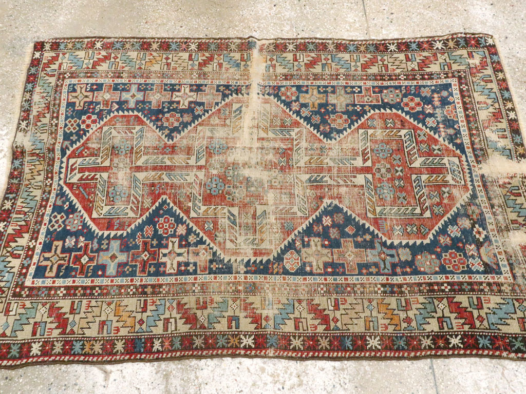 Antique Caucasian Kuba Distressed Rug, No.20859 - Gsblank
