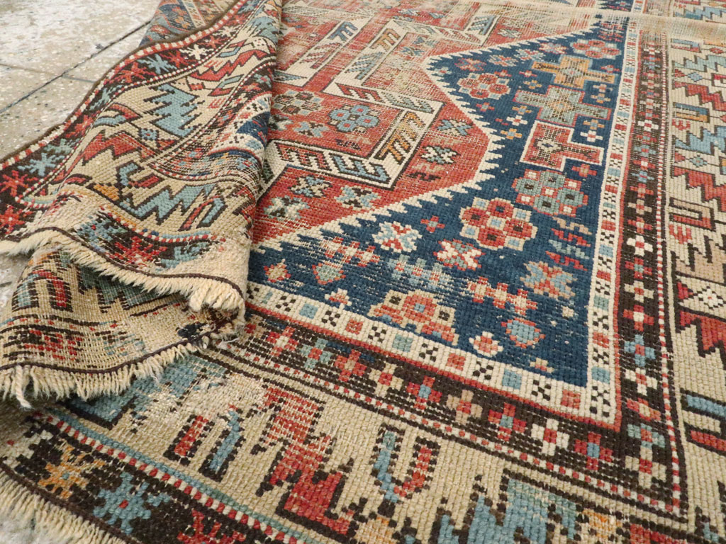 Antique Caucasian Kuba Distressed Rug, No.20859 - Gsblank