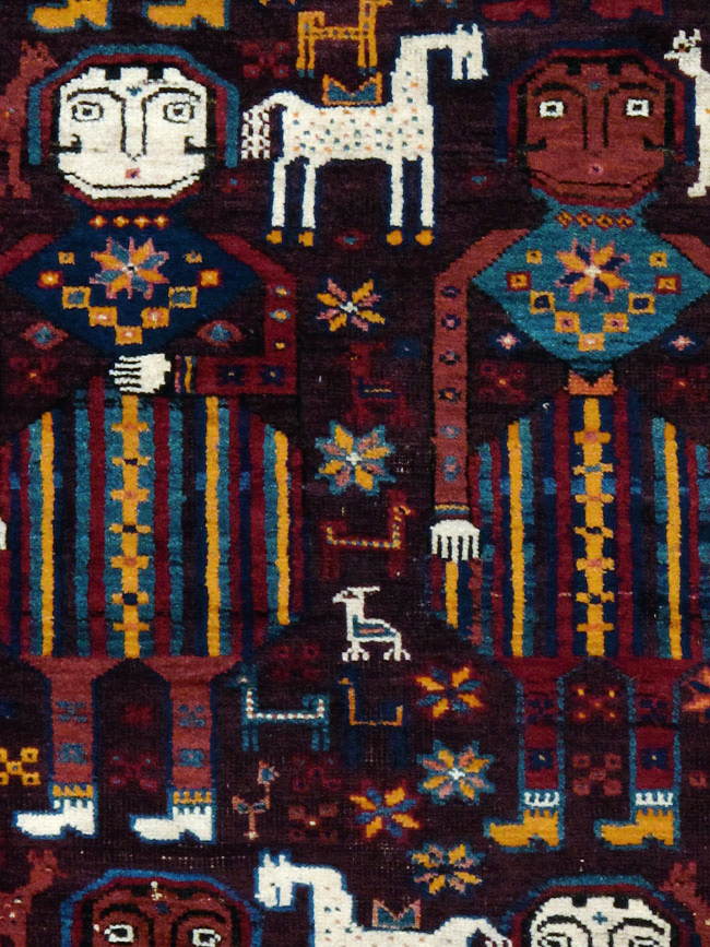 Vintage Persian Baluch Pictorial Rug, No.20886 - Gsblank