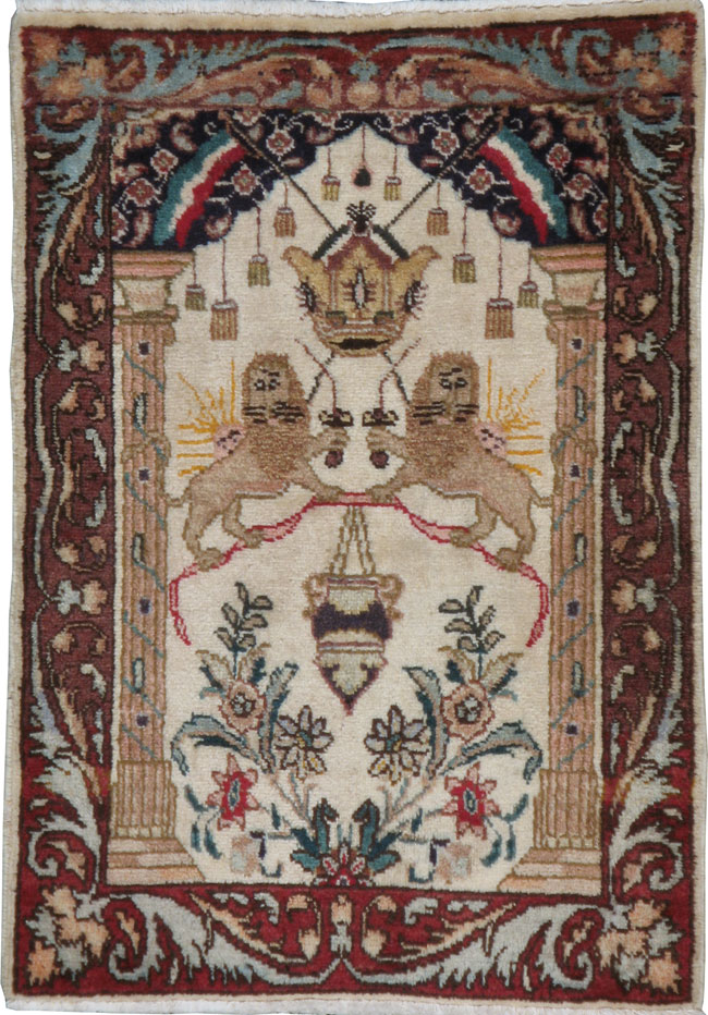 Vintage Persian Tabriz Pictorial Rug, No.20906 - Gsblank