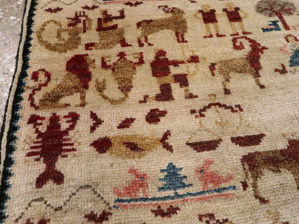 Vintage Persian Hamadan Pictorial Rug, No.20907 - Gsblank