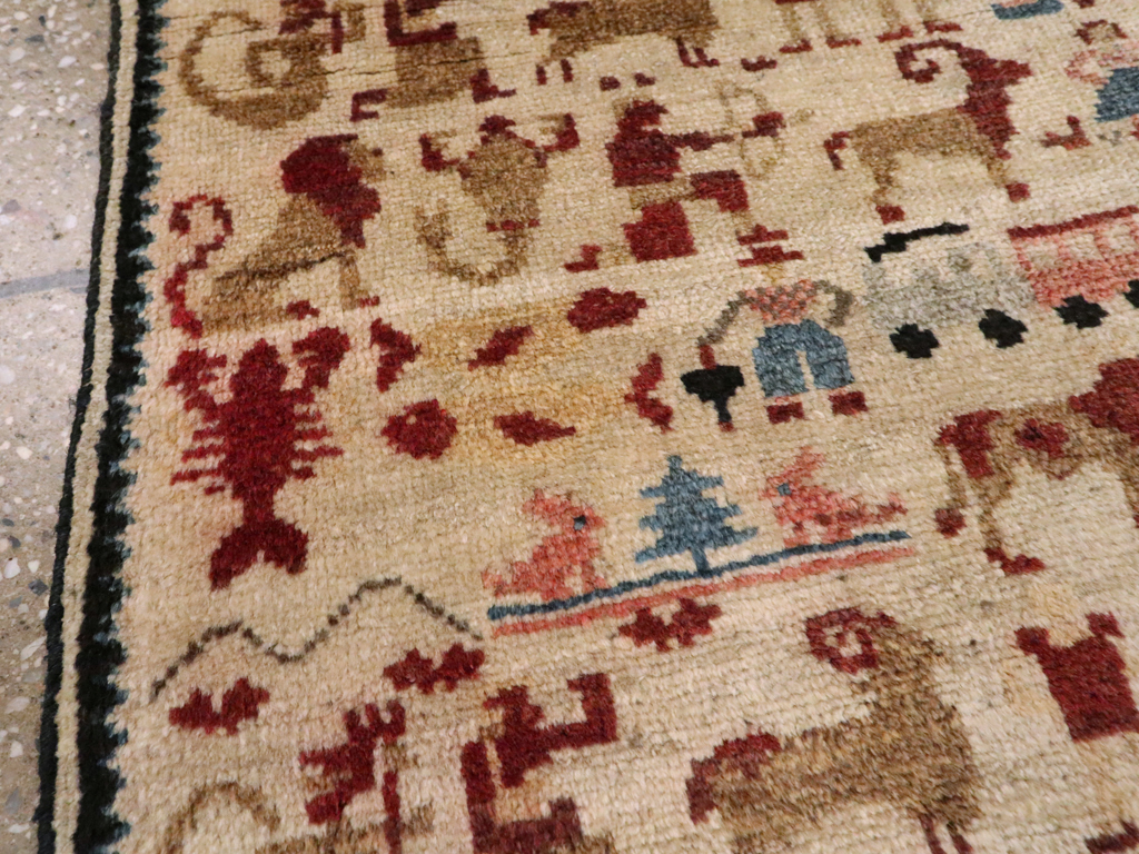 Vintage Persian Hamadan Pictorial Rug, No.20907 - Gsblank