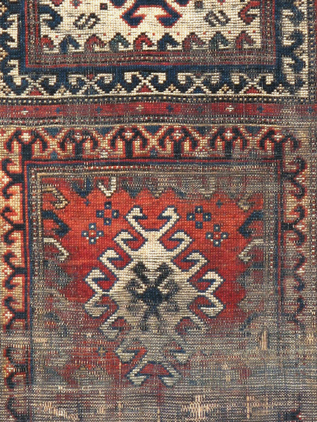 Antique Caucasian Kazak Distressed Rug, No.20954 - Gsblank