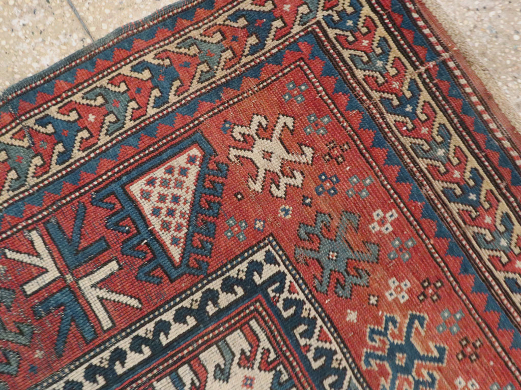 Antique Caucasian Kazak Distressed Rug, No.20954 - Gsblank