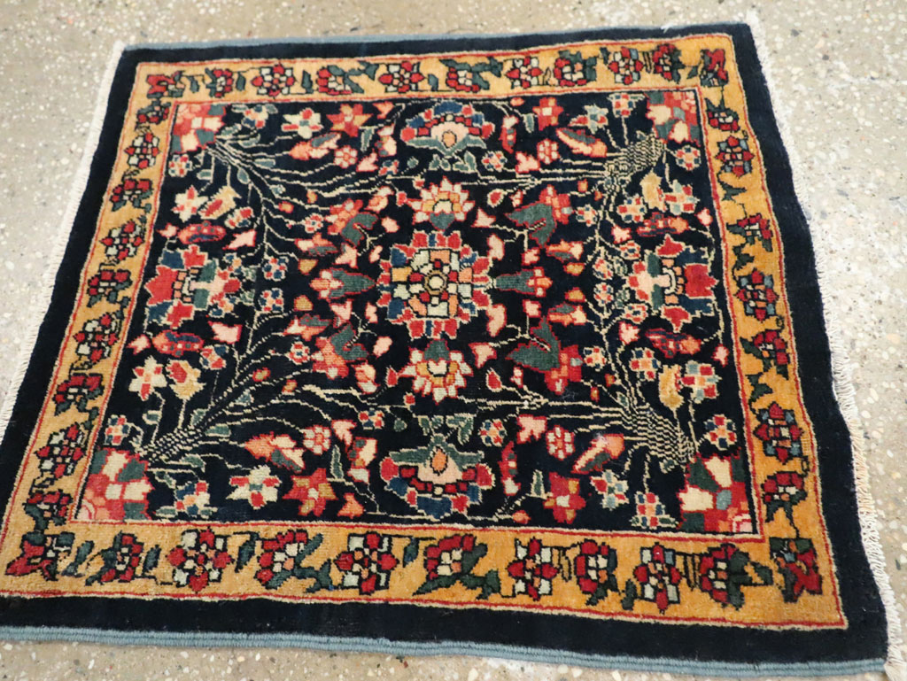 Antique Persian Sarouk Fereghan Square Throw Rug (Pair: 2 of 2), No.21009 - Gsblank