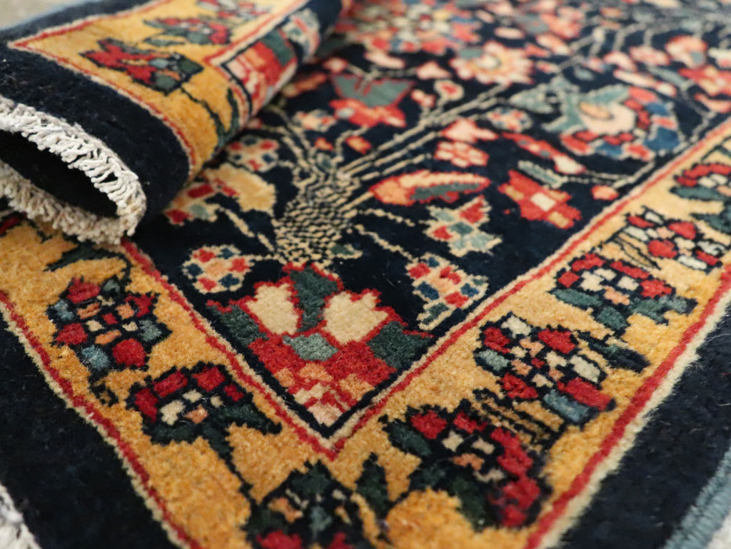 Antique Persian Sarouk Fereghan Square Throw Rug (Pair: 2 of 2), No.21009 - Gsblank