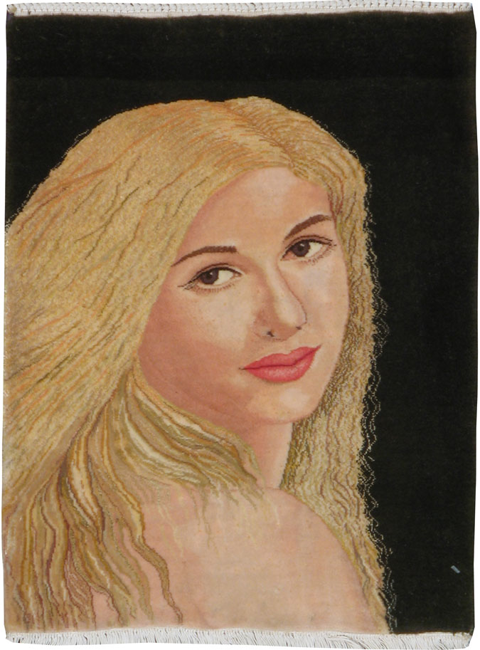 Vintage Persian Tabriz Pictorial Rug, No.21016 - Gsblank