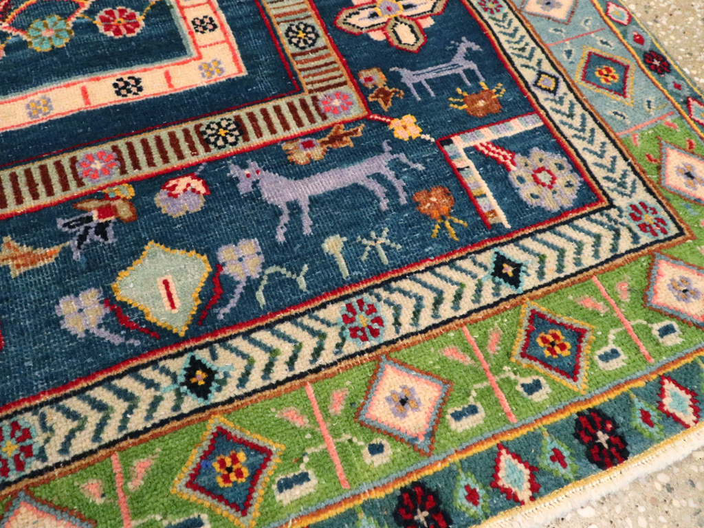 Vintage Persian Tabriz Pictorial Rug, No.21019 - Gsblank