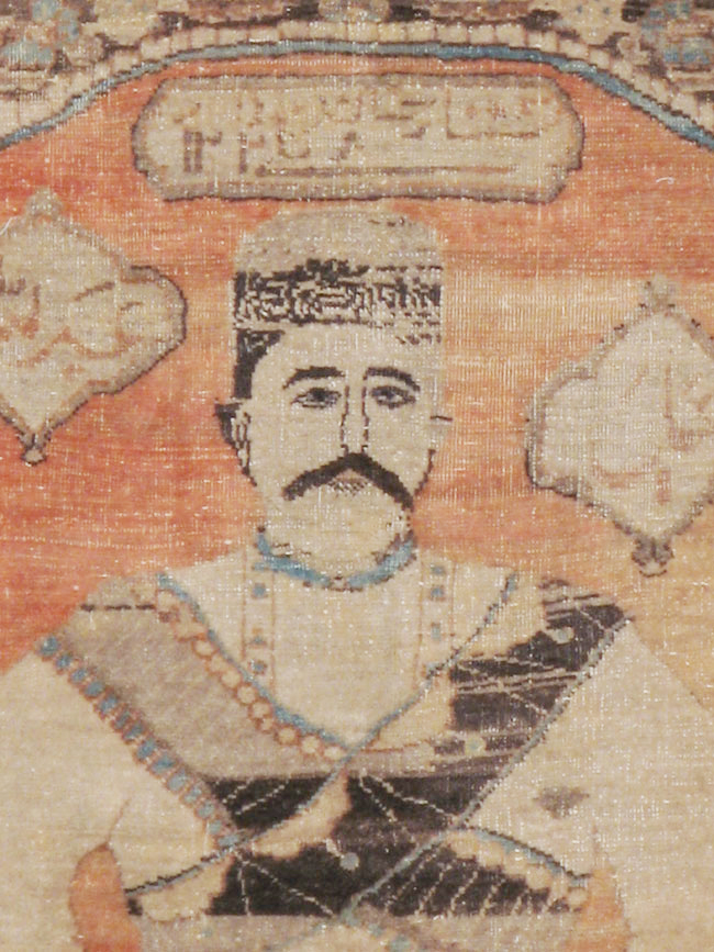 Antique Persian Tabriz Pictoral Rug, No.21040 - Gsblank