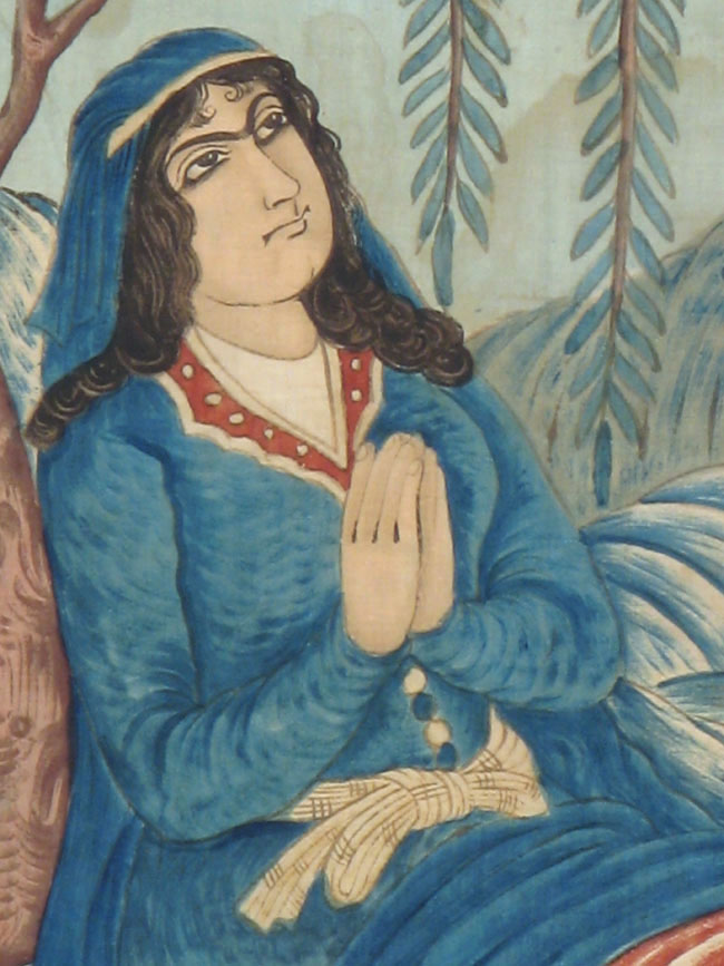 Vintage Persian Pictorial Textile, No.21049 - Gsblank