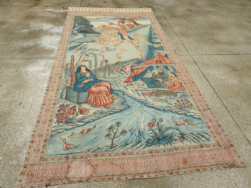 Vintage Persian Pictorial Textile, No.21049 - Gsblank