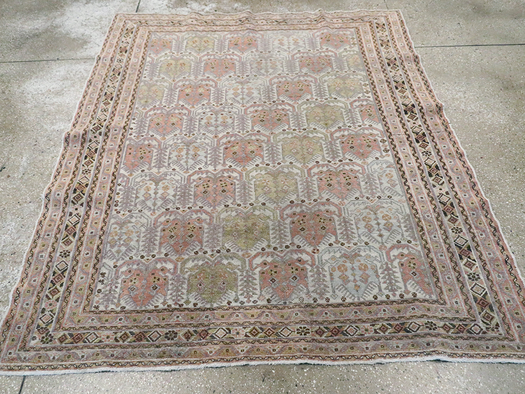 Antique Persian Afshar Square Accent Rug, No.21078 - Gsblank