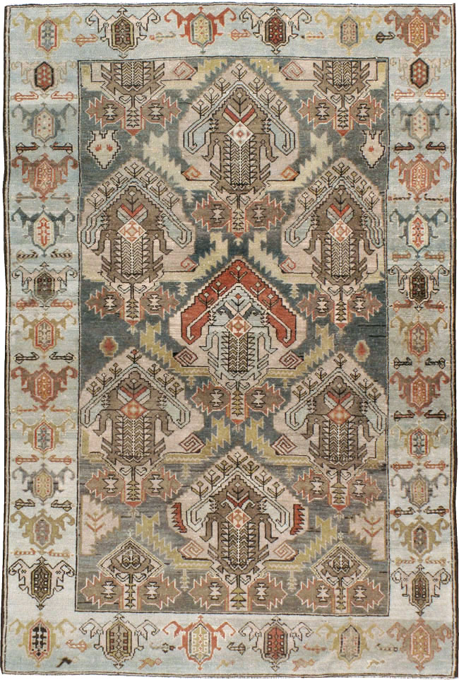 Vintage Persian Malayer Accent Rug, No.21117 - Gsblank
