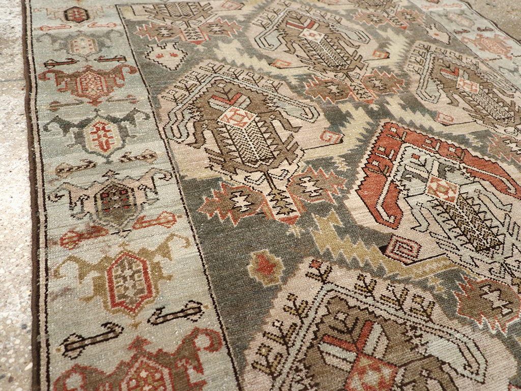 Vintage Persian Malayer Accent Rug, No.21117 - Gsblank