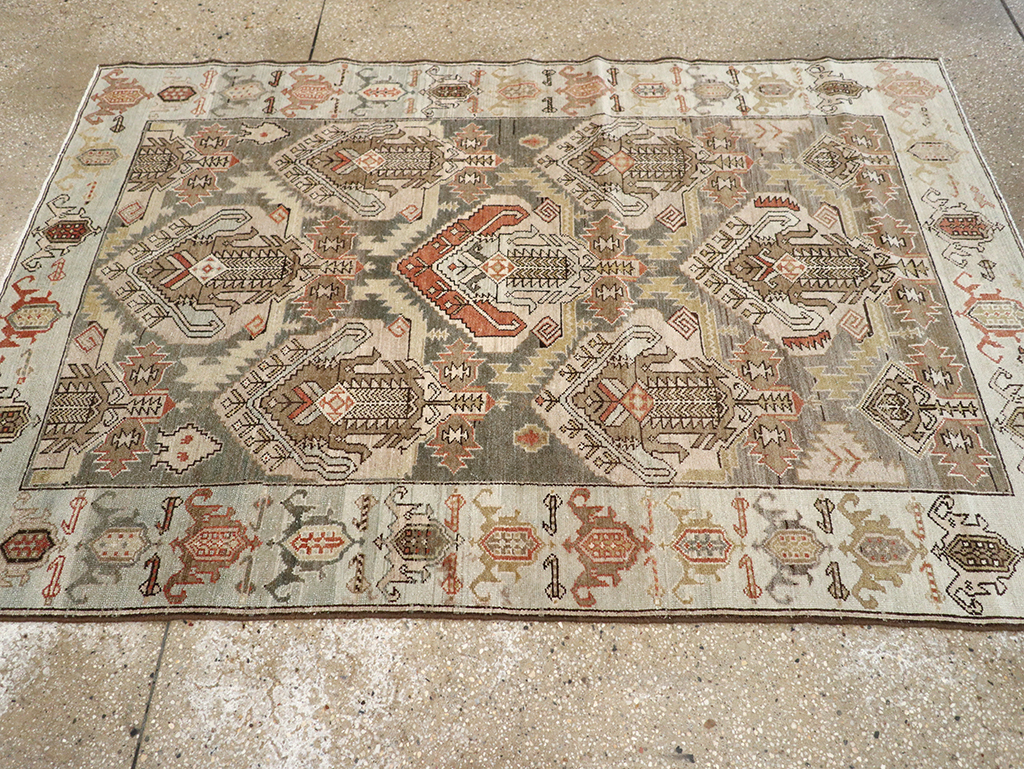 Vintage Persian Malayer Accent Rug, No.21117 - Gsblank
