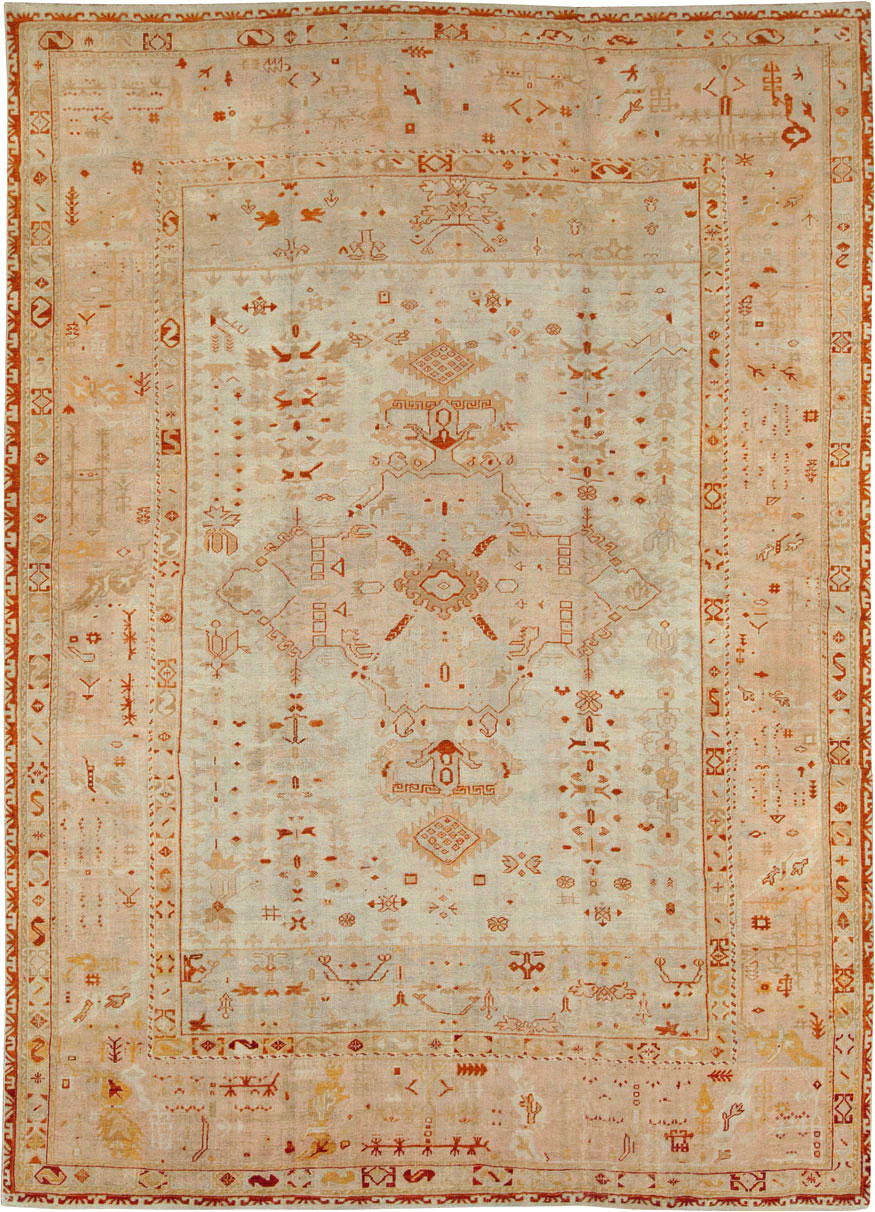 Antique Turkish Oushak Carpet, No.21173 - Gsblank