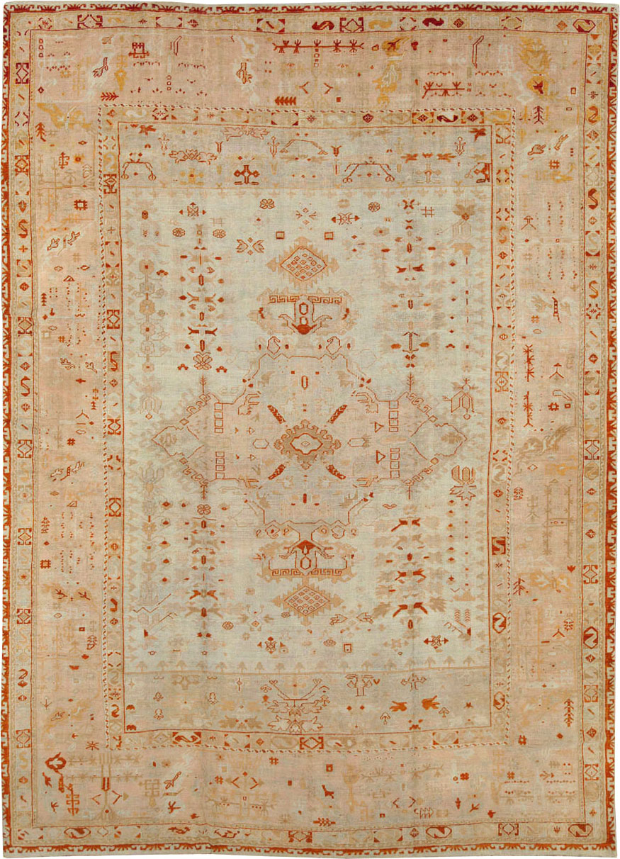 Antique Turkish Oushak Carpet, No.21173 - Gsblank