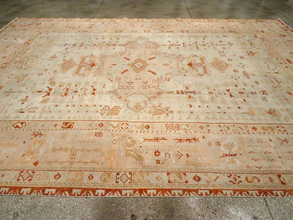 Antique Turkish Oushak Carpet, No.21173 - Gsblank