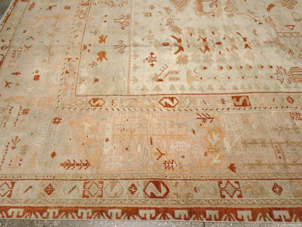 Antique Turkish Oushak Carpet, No.21173 - Gsblank