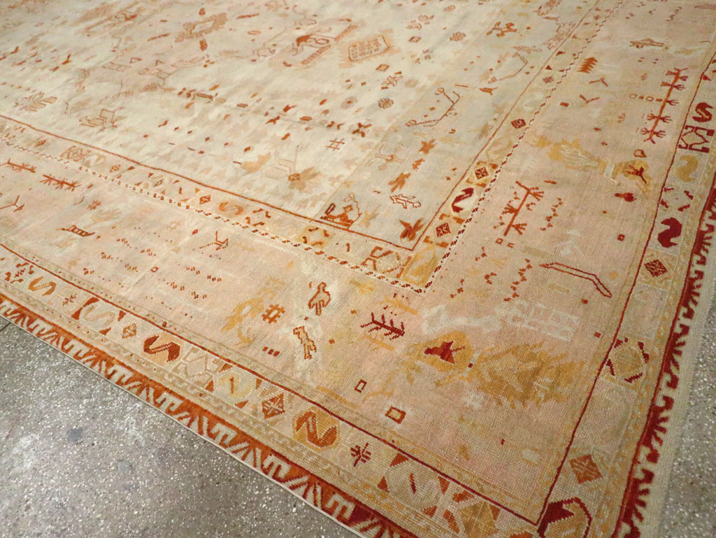 Antique Turkish Oushak Carpet, No.21173 - Gsblank