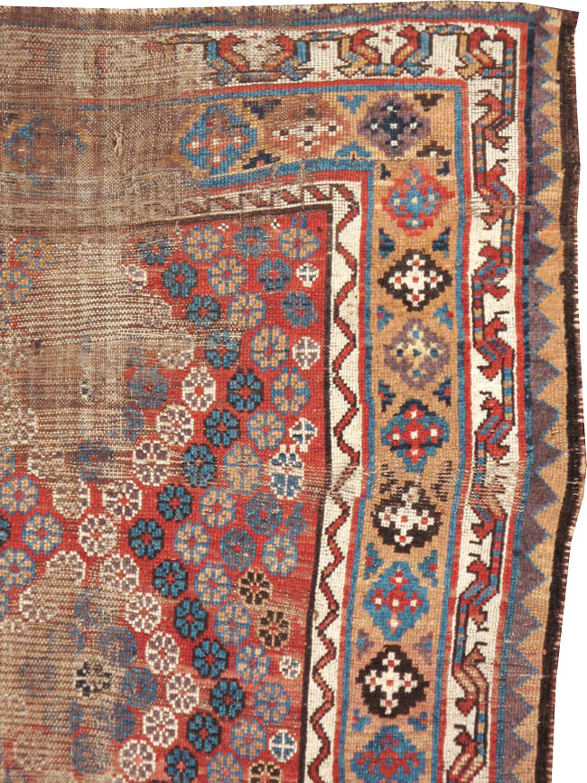 Antique Kurdish Distressed Rug, No.21178 - Gsblank