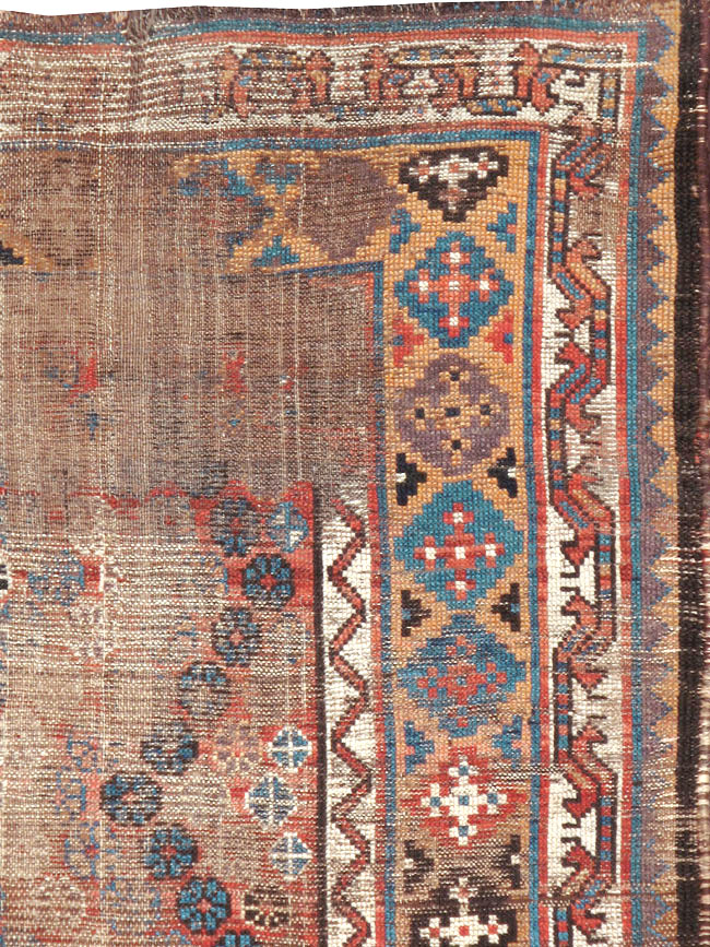 Antique Kurdish Distressed Rug, No.21178 - Gsblank